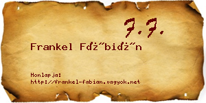Frankel Fábián névjegykártya